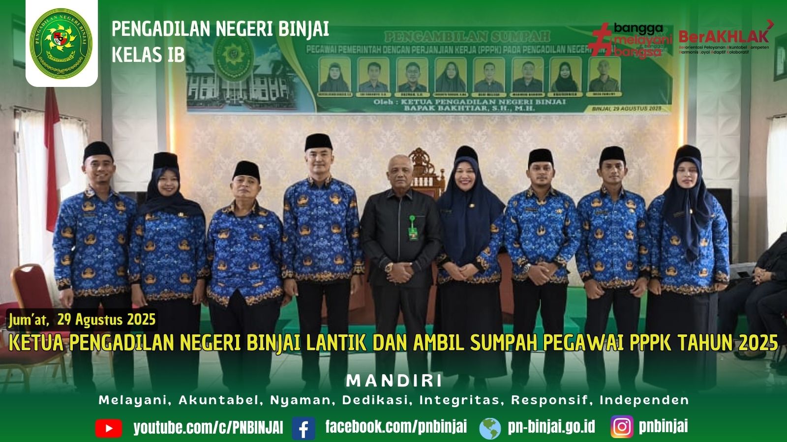 PENGAMBILAN SUMPAH PEGAWAI PEMERINTAH DENGAN PERJANJIAN KERJA (PPPK) PADA PENGADILAN NEGERI BINJAI