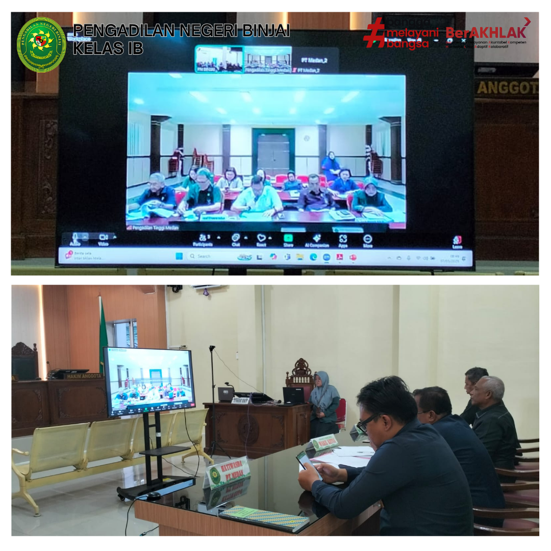 Pengawasan dan Pembinaan Oleh Hakim Tinggi Pengawas Daerah Pengadilan Tinggi Medan Bagi Pengadilan Negeri Binjai Secara Virtual