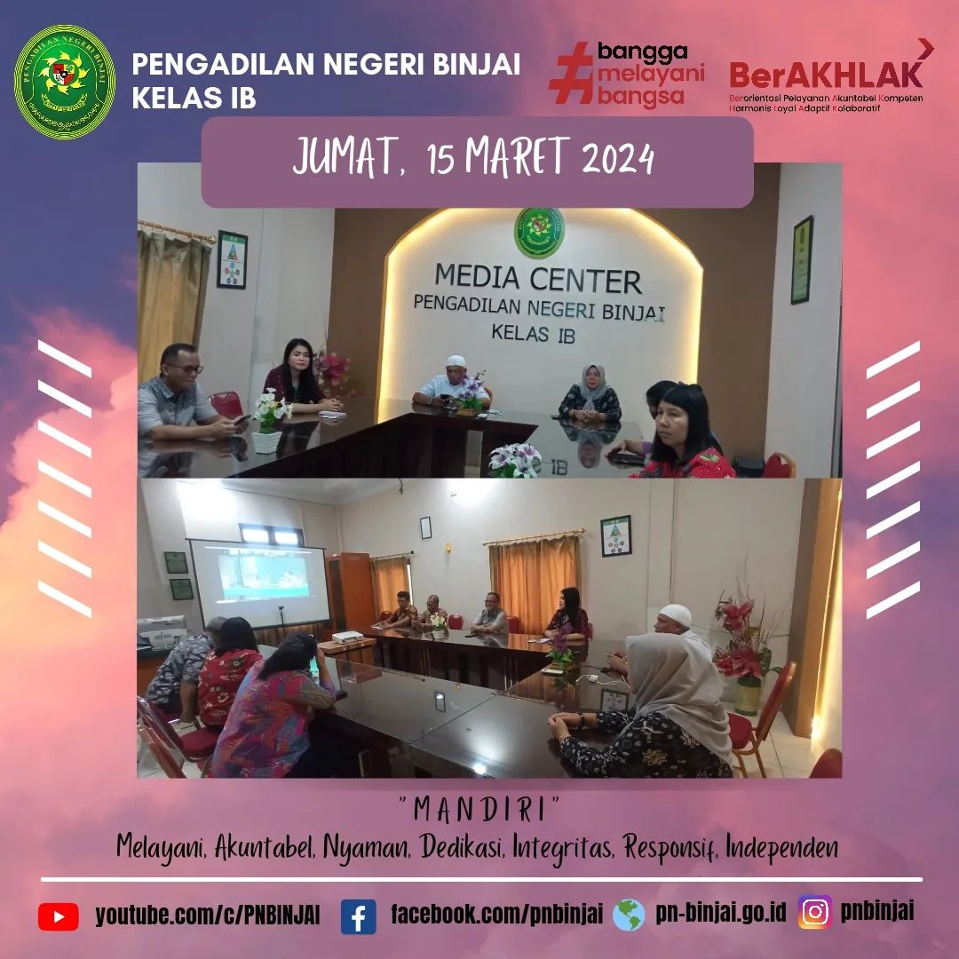 Pembinaan Teknis dan Administrasi Yudisial oleh Pengadilan Tinggi Medan Secara Daring