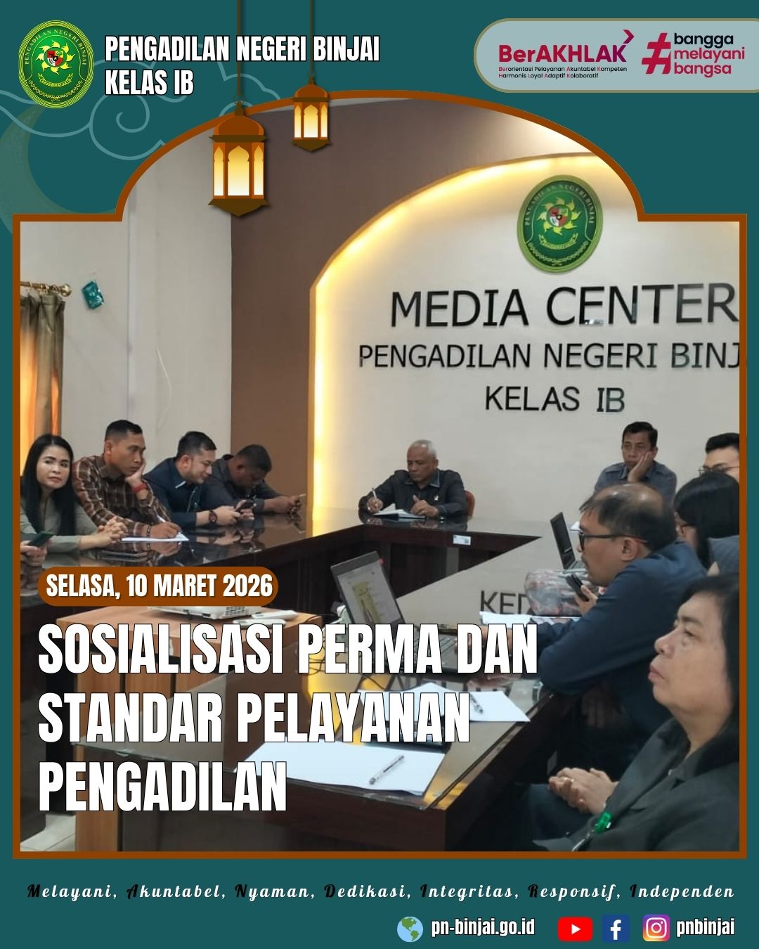 Sosialisasi PERMA dan Standar Pelayanan Pengadilan Secara Daring