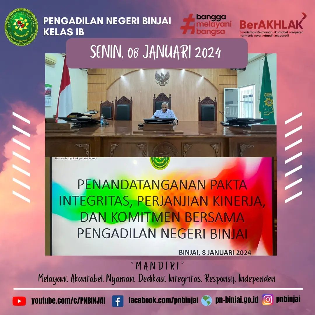 Penandatanganan Pakta Integritas, Perjanjian Kinerja dan Komitmen Bersama