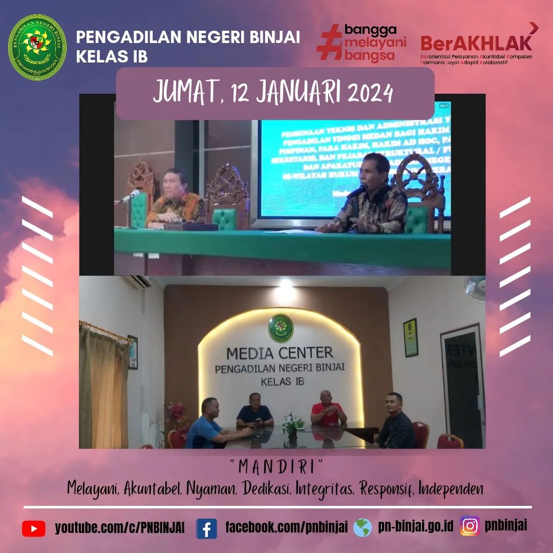  Pembinaan Teknis dan Administrasi Yudisial oleh Pengadilan Tinggi Medan Secara Daring
