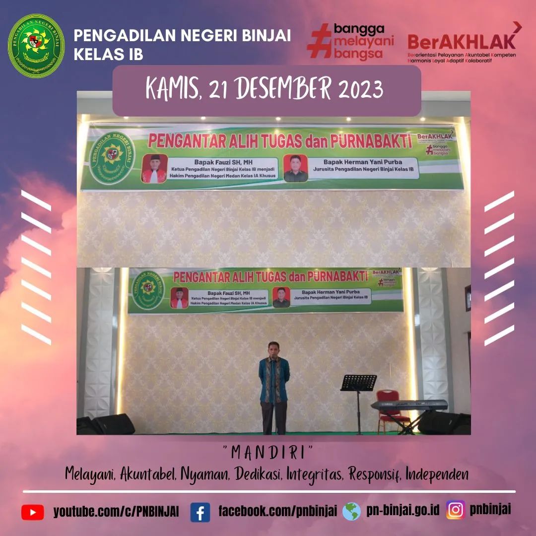 Pengantar Alih Tugas dan Purnabakti