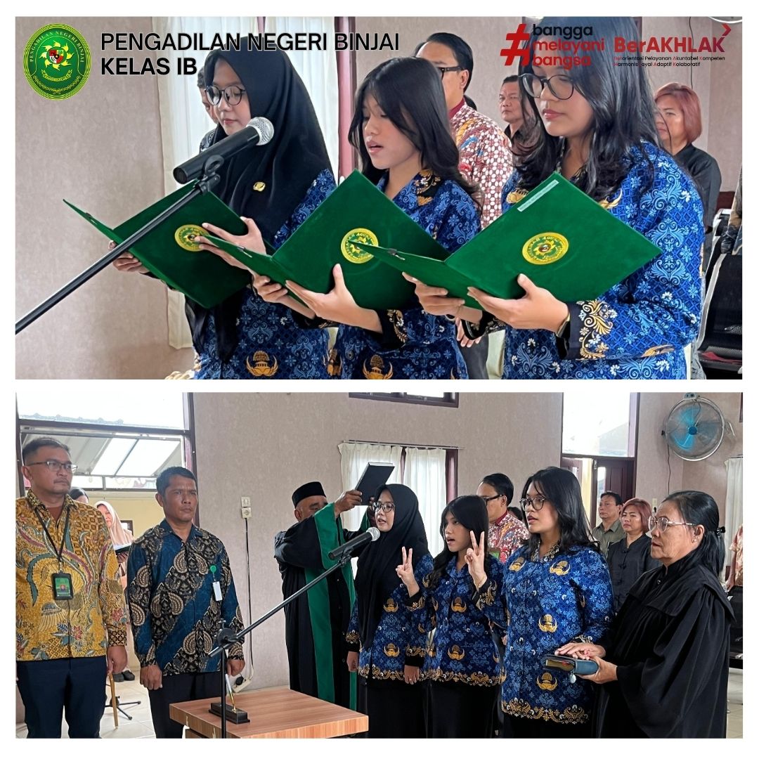 Pelantikan dan Pengambilan Sumpah Pegawai Negeri Sipil di Pengadilan Negeri Binjai