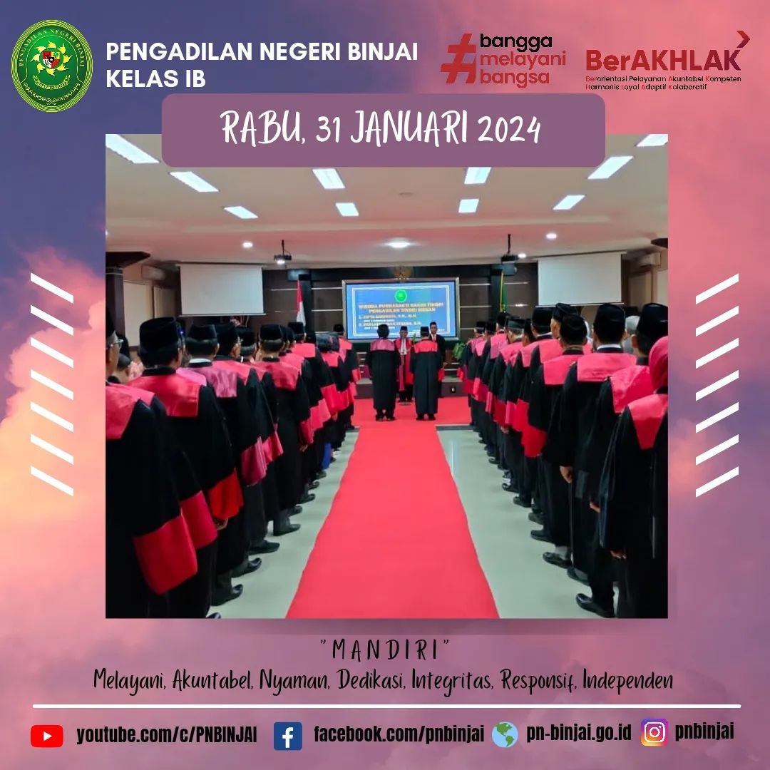 Upacara Wisuda Purnabakti Hakim Tinggi Pengadilan Tinggi Medan