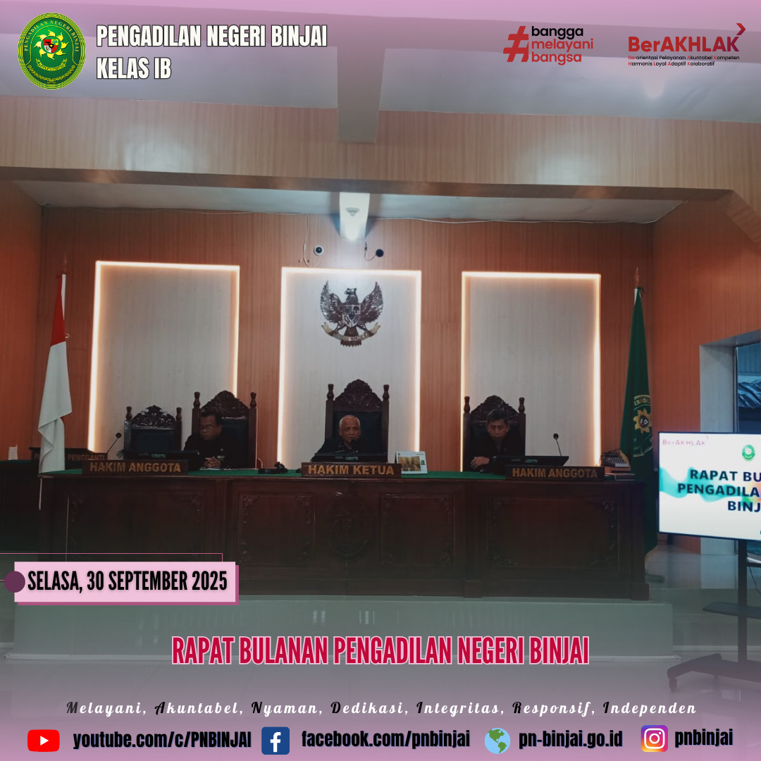Kegiatan Rapat Bulanan Pengadilan Negeri Binjai